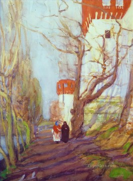 Konstantin Fyodorovich Yuon Painting - near novodevichy monastery in spring 1900 Konstantin Yuon